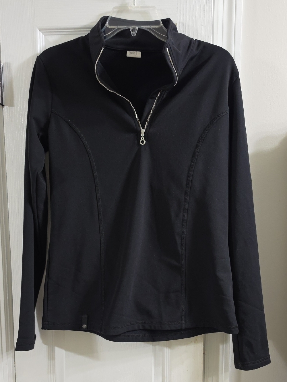 NILS Sportswear Womens L Black Long Sleeve Quarter Zip Pullover Top